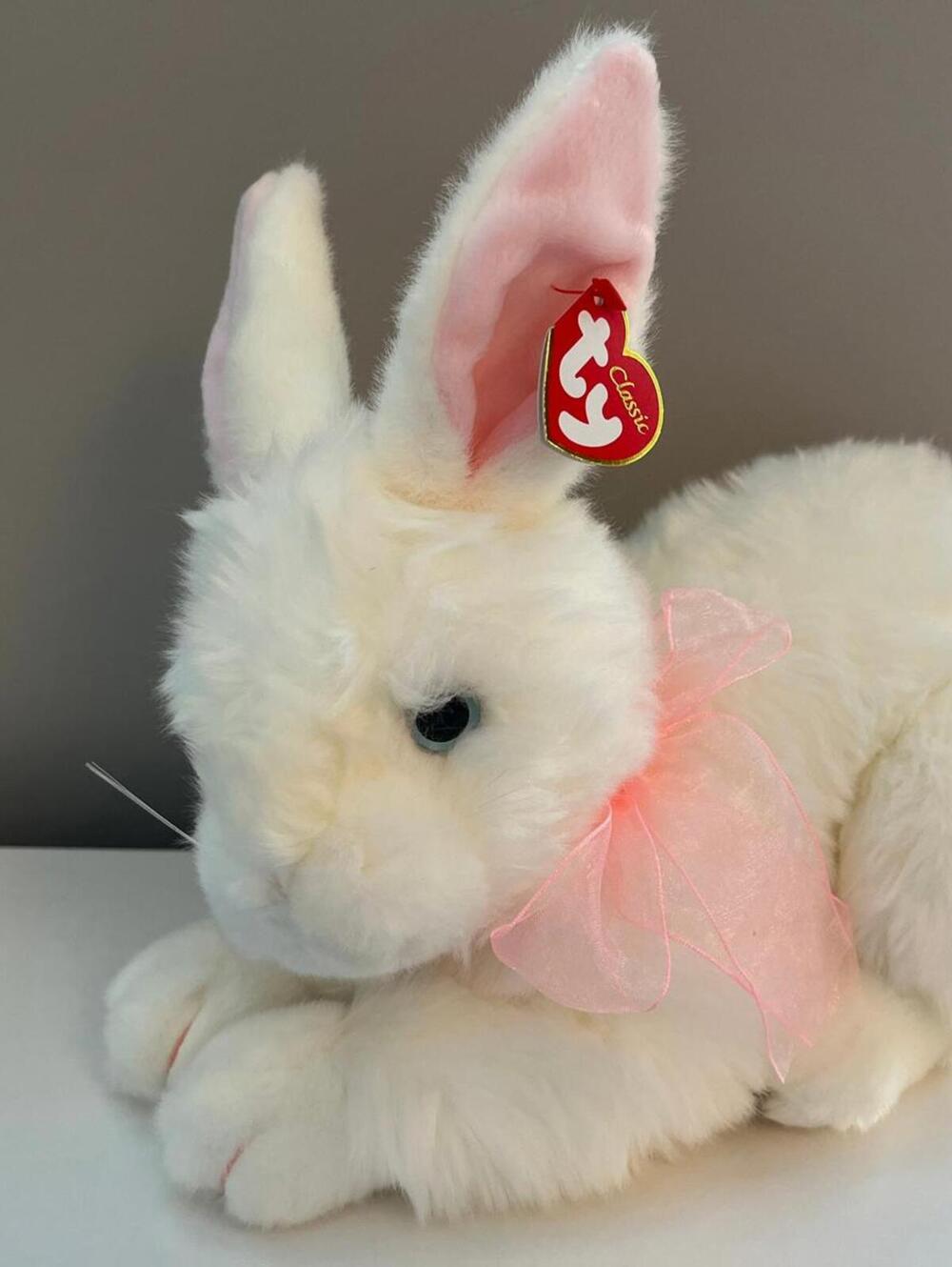 Ty Classics Collection “Alfalfa” the White and Pink Bunny Rabbit (12 inch)